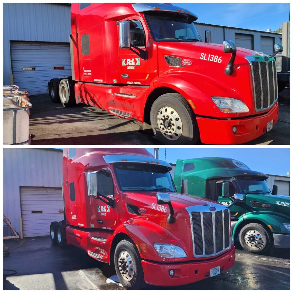 Truck exterior - before and after